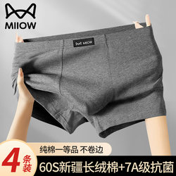 Catman Men's Underwear, Men's Pure Cotton Boxer Briefs, Boys' Summer Antibacterial Breathable Large Size Boxer Shorts, Men's Style