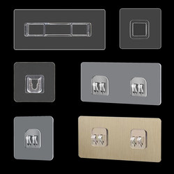 Tissue Box Adhesive Stickers, Toothbrush Holder Adhesive Stickers, Chopstick Holder Clips, Sticky Hooks, Strong Adhesive, Traceless Adhesive, Nail-Free Adhesive Hooks