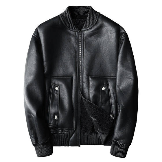 
2026 new autumn and winter men's fleece reversible leather jackets