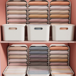 Layered Clothing Storage Box for Clothes and Pants, Compartmentalized Organizer with Lid, Multi-Functional Divider Box