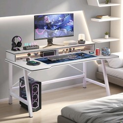 Desktop Computer Desk for Home Use, Carbon Fiber Gaming Desk, Bedroom Student Desk, Simple Rectangular Office Desk