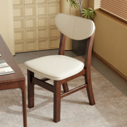 Solid Wood Dining Chair for Home Use, Dining Stool with Soft Cushion, Dining Table Chair with Backrest, Tea Chair, Comfortable for Long Sitting, Desk Chair
