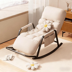 Recliner Folding Nap Chair, Can Lie down and Sleep, Rocking Chair, Outdoor Balcony Single Backrest Chair, Living Room Leisure Lazy Sofa