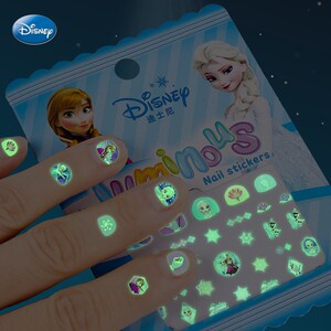 
Frozen nail stickers children's luminous girl Elsa nail art patch girls toy princess elsa stickers