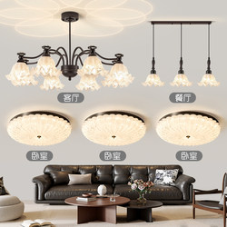 French-Style Retro Living Room Chandelier, Light Luxury High-End Hall Main Light, 2026 New American-Style Lighting Fixtures, Whole House Package Set