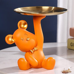 Violent Bear Entryway Entrance Living Room Coffee Table Foyer Key Storage Tray Craft Decoration Ornament