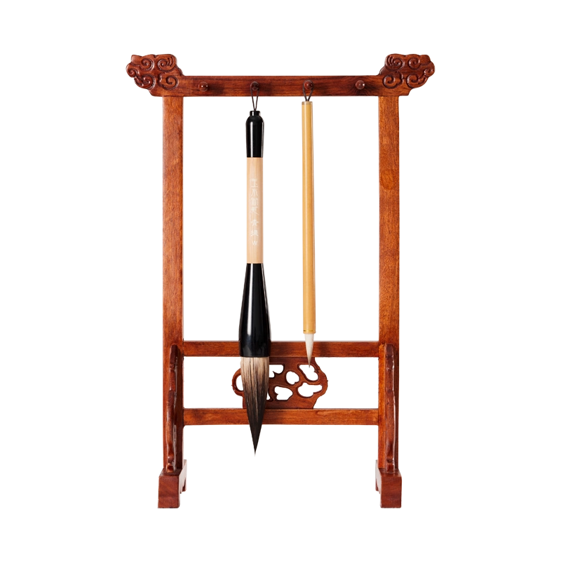 中国美術 唐木造 紅木 筆掛 14本掛 筆架 書道具 /検) 木製 木造 細密細工 古美術品 影樓古裝拍照擺件中國風古典攝影道具文房四寶毛筆架子筆掛筆擱| 協貿