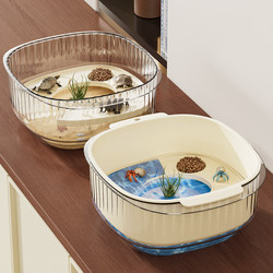 Turtle Breeding Tank with Ecological Landscaping, Small Luxury Villa with Climbing Platform for Raising Brazilian Turtles, Special Box for Small Fish Tank