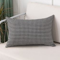 Houndstooth Black and White Throw Pillow Sofa Cushion Rectangular Large Pillow Living Room Large Backrest Without Insert Lumbar Pillow Cover