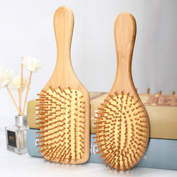 Household Head Meridian Air Cushion Comb for Massage, Large Comb for Women with Long Hair, Anti-Static Hair Loss Prevention Bamboo Airbag Wooden Comb