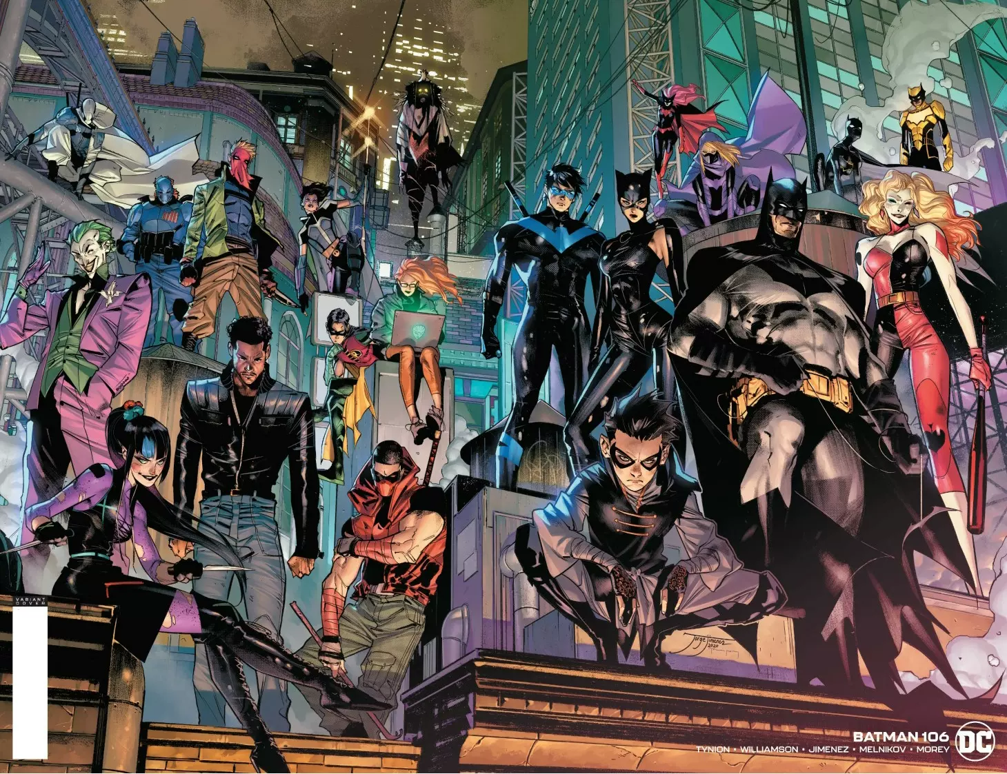 蝙蝠侠batman#106 jorge jimenez夜翼红头罩小丑连幅变体海报现货