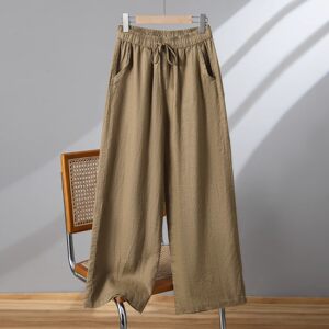 
Clearance and pick up casual cotton and linen wide-leg pants for women in spring and autumn new style mother pants loose straight line nine-point pants