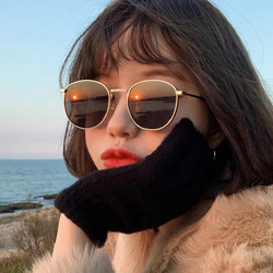 Yoo In-Na Style Sunglasses for Women 2026 New Retro Polarized Anti-Uv Sunglasses Round Frame Small Face Glasses