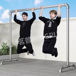 Steel Pipe Clothes Drying Rack, Floor-Standing, Outdoor, Thickened, for Home Use, Balcony, Bedroom, Simple Single-Bar Style for Hanging Clothes and Drying Quilts