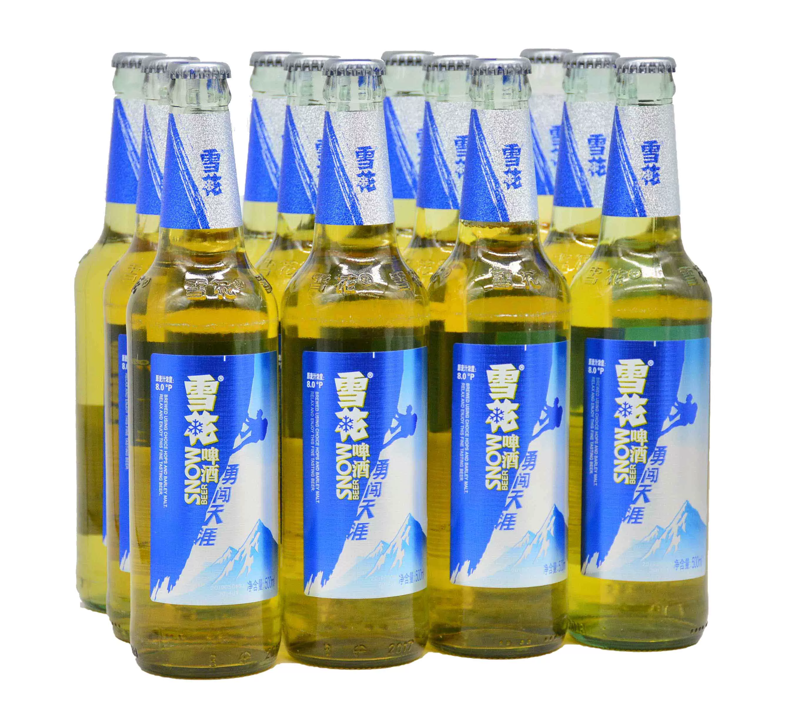 雪花啤酒 勇闯天涯玻璃瓶 500ml*12瓶整箱