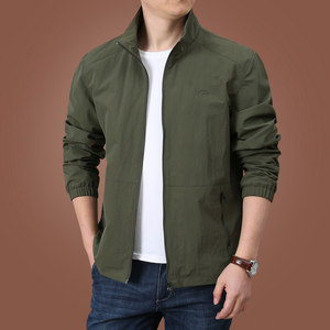Spring and Autumn Thin Jacket Men's Work Casual Jacket 2026 New Large Size Men's Quick-drying Breathable Stand-up Collar Top Men
