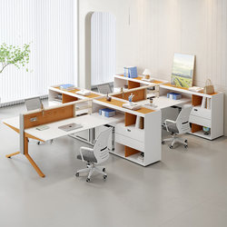 Staff Desk and Chair Combination Screen Deck Partition 64 Four-Person Office Staff Desk Simple and Modern