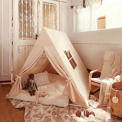 Scandinavian Ins Kidsren's Secret Base Toy House for Boys and Girls Indoor Castle Playhouse Cotton Canvas Tent