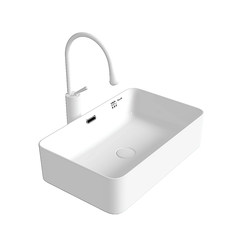 Prel Countertop Basin Balcony Wash Basin Single Basin Bathroom Wash Basin Ceramic Wash Basin with Overflow Hole