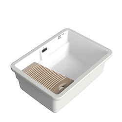 Punail Balcony Ceramic Basin Laundry Basin Washboard Integrated Basin Under-Counter Basin Integrated Laundry Sink Wash Basin Sink
