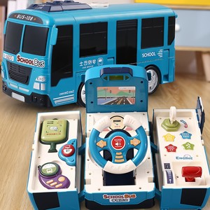 
Toy car Children's baby deformable campus bus simulation steering wheel inertial simulation model car bus