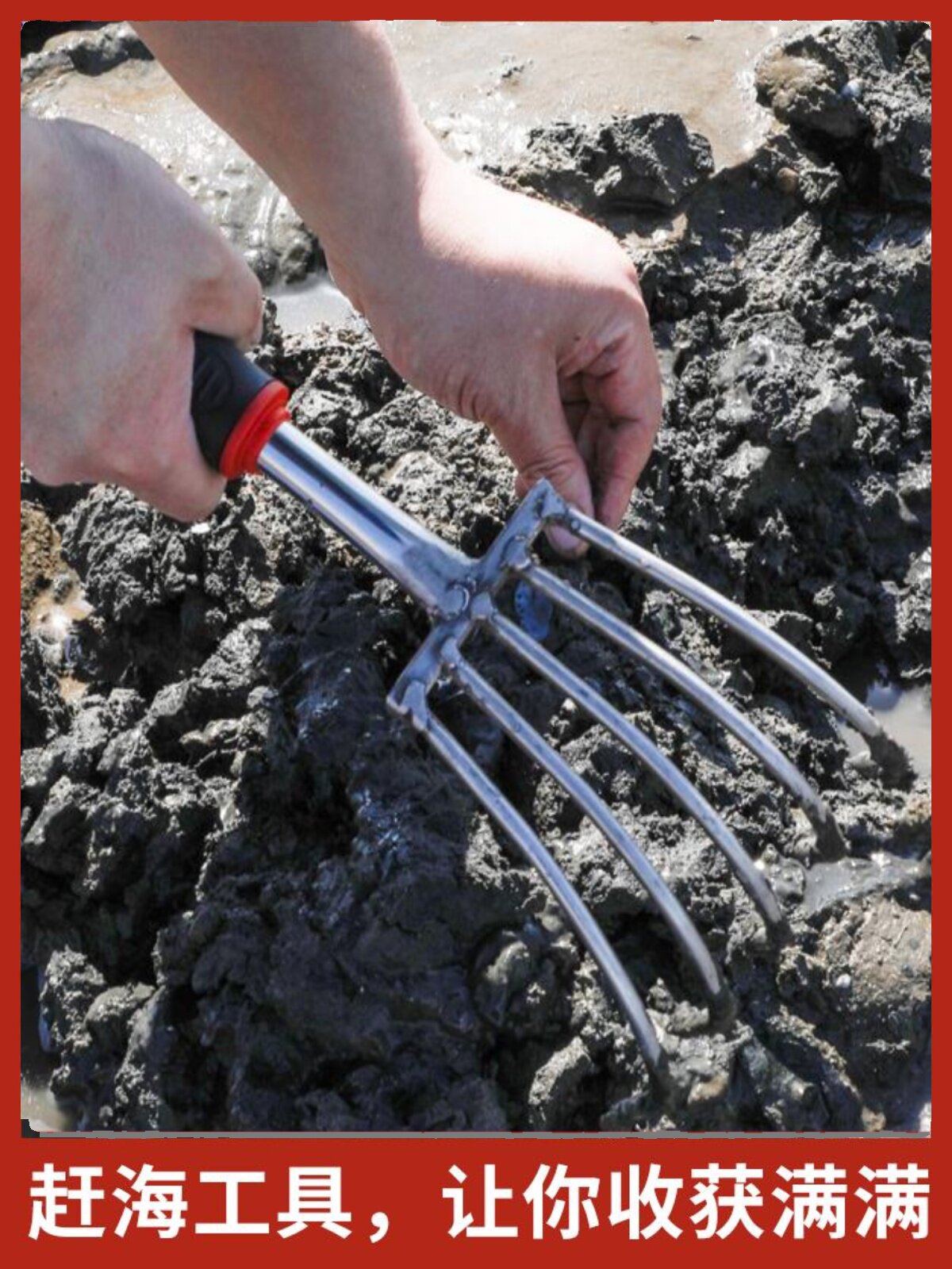 Digging Rake Head Military Seal 5-Tine Clam Rake - High-Carbon Steel Oyster & Shell ...