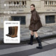 Wu Qianyu Xu Ruohan Wu Xin's same natursun knight boots women's 2025 new retro black nomadic boots