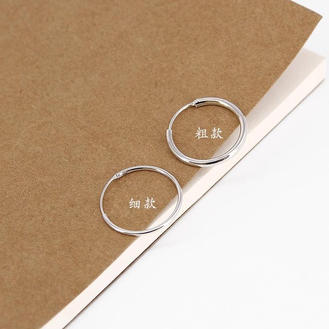Steel silver earrings, trendy ear buckles for men and women, Korean style ear studs, exquisite circle ear bone nails, ear holes and silver jewelry