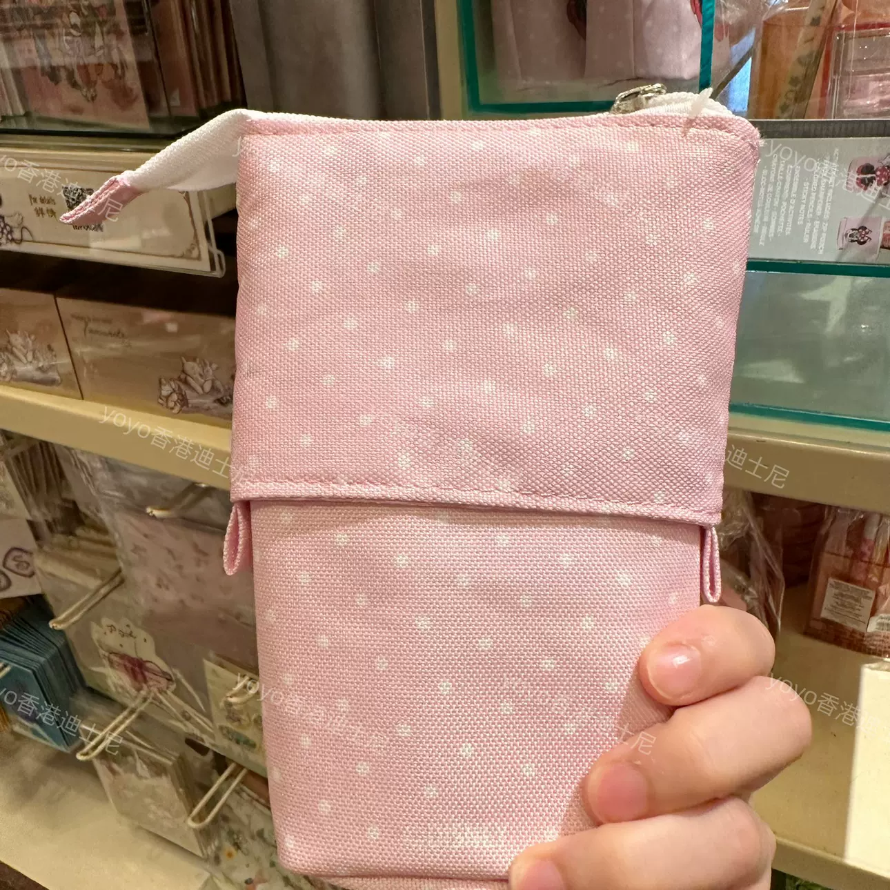 香港迪士尼乐园 米妮 米老鼠动漫卡通伸缩笔袋 文具用品 学生笔盒