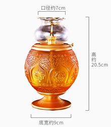 Glazed Thickened Wind-proof Lamp Eight Auspicious Lotus Ghee Lamp Home For Buddha Lamp Changming Lamp Oil Lamp Liquid Lamp Holder