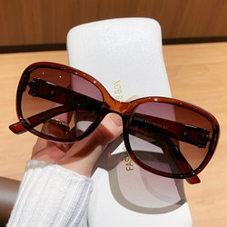 Fashionable Retro High-End Large-Frame Polarized Sunglasses for Women, Brown, Make the Face Look Smaller, Uv Protection, Driving Sunglasses for Travel