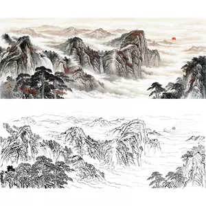 横幅山水白描稿- Top 100件横幅山水白描稿- 2024年3月更新- Taobao