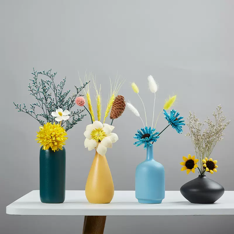 花瓶摆件客厅插花干花装饰北欧ins小陶瓷餐桌电视柜家居饰品轻