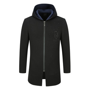 
YW410 D Autumn and Winter Men's Woolen Coat Wool Zipper Warm Windproof Jacket Fashion Urban Black