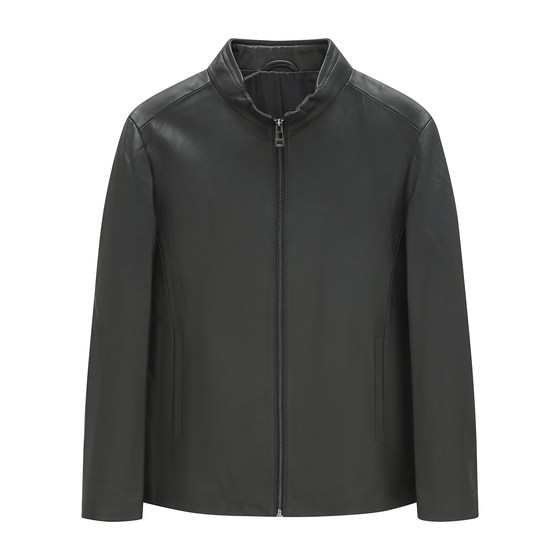 
H1269 Spring and Autumn Men's Leather Jacket Sheep Leather Zipper Business Casual Jacket Fashionable City