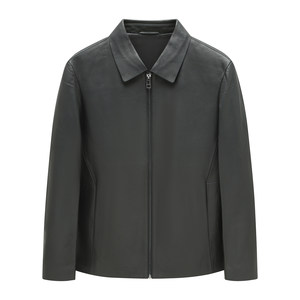 
H1285 Spring and Autumn Men's Leather Jacket Sheep Leather Zipper Business Casual Jacket Fashionable City 105113