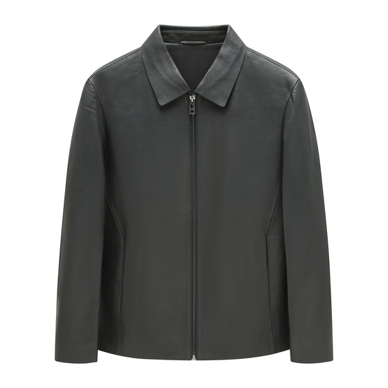 
H1285 Spring and Autumn Men's Leather Jacket Sheep Leather Zipper Business Casual Jacket Fashionable City 105113