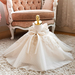 Baby girl flower girl one year old dress grab week children lace princess dress dress birthday piano performance costume