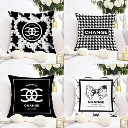 Ins-Style Cushion Black and White Pillow Geometric Simple Cushion Modern Sofa Pillow Homestay Light Luxury Pillowcase