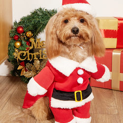 Santa Claus Dog Pet Clothes Autumn and Winter Cat Pet Clothes Teddy Small Dog Transformation Clothes Manufacturer