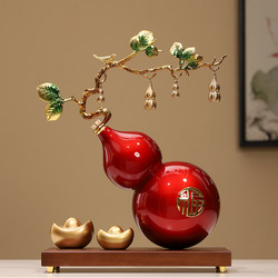 Bring in Wealth and Treasure Metal Enamel Color Lucky Gourd Ornaments New Chinoiserie Living Room Tv Cabinet Decorations High-End Gifts