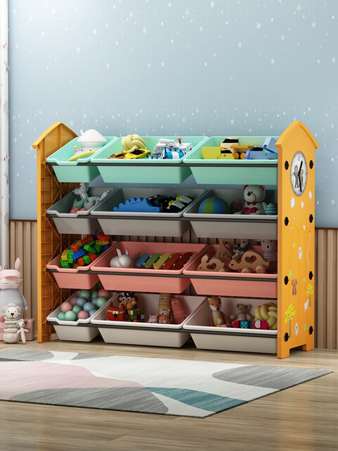 Children's Toy Storage Rack, Baby Bookshelf, Sorting and Organizing ...