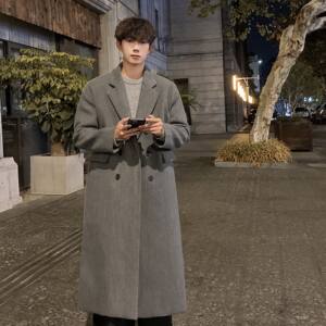 
DY29 new autumn and winter ins trend windbreaker men's knee-length woolen coat long woolen coat