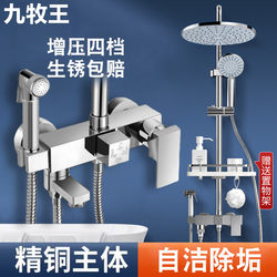 All-Copper Constant Temperature Digital Display Shower Set Bathroom Pressurized Shower Head Home Bathroom Shower Large Nozzle