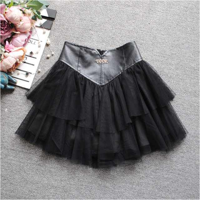 High waist gauze puffy skirt for women in spring and autumn hot girls dance skirt a line cake skirt anti-exposure short skirt skirt skirt