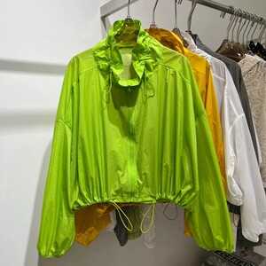 
Candy color flower bud stand-up collar pleated lightweight sun protection clothing women's coat loose casual style super popular age-reducing short jacket
