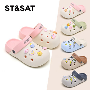 
Saturday Children's Shoes Children's Crocs Cute Cartoon Sandals Versatile Outerwear Slip-on Sandals for Boys and Girls