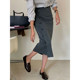 Irregular skirt Spring and Autumn 2024 spring clothing design niche mid-length suit skirt women's high-waist commuting skirt