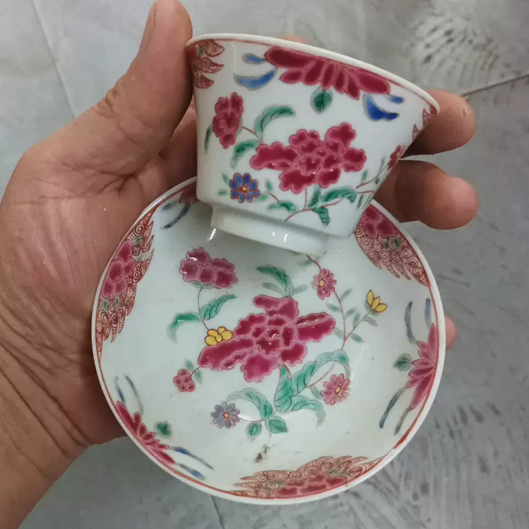 中国清朝時代　粉彩水滴水盂　幅約12㎝　東Y7-0522⭐︎2F 中国清朝時代 粉彩水滴水盂 幅約12㎝ 東Y7-0522⭐︎2F 中国清朝