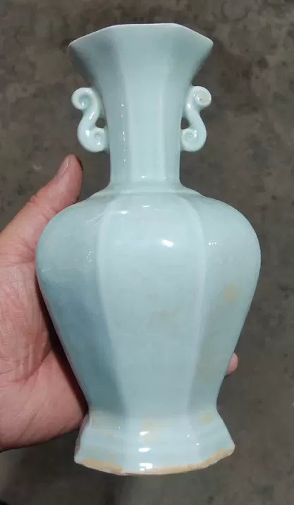 高仿古宋代湖田窑陶瓷八方双耳瓶厂家货源土里挖出来一样产地直销-Taobao